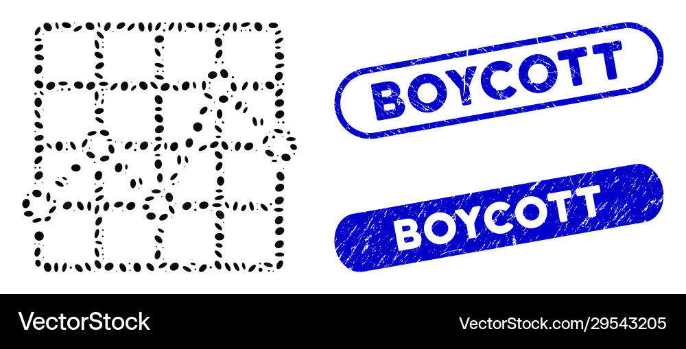 Ellipse mosaic line plot with textured boycott Ellipse mosaic line plot with textured boycott Vector Image