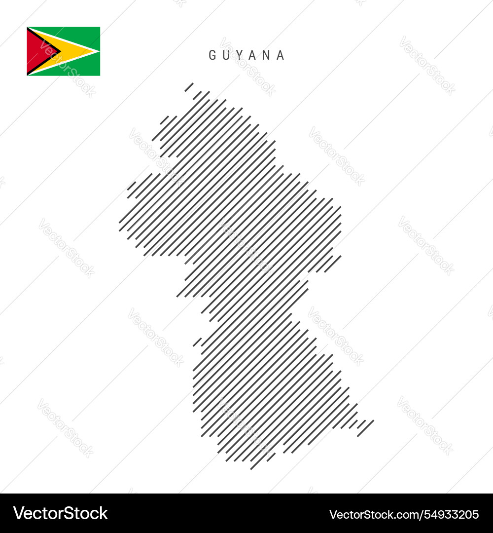 Guyana map from pattern of black slanted parallel Guyana map from pattern of black slanted parallel vector image