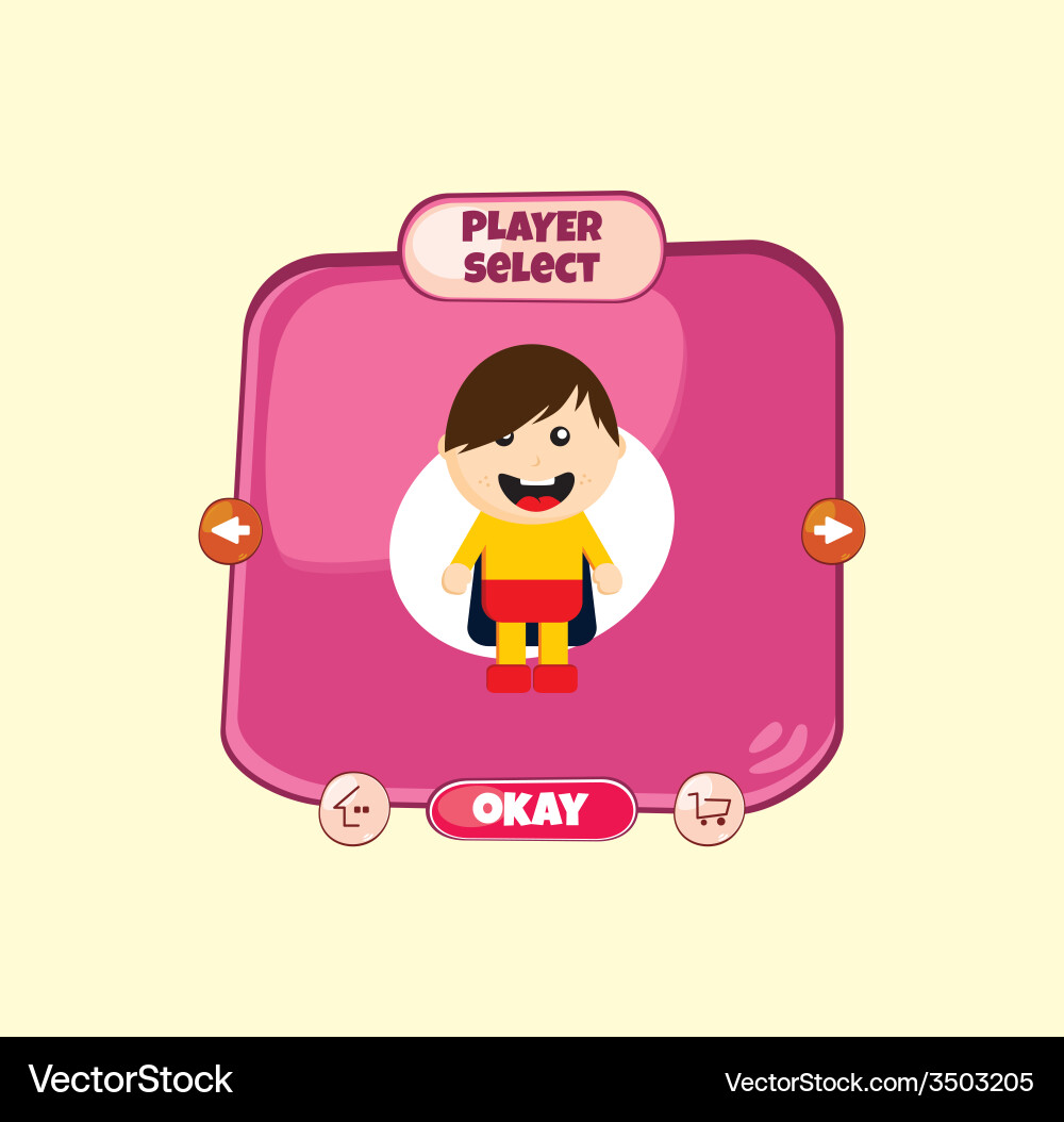 Hero character option game assets element vector image