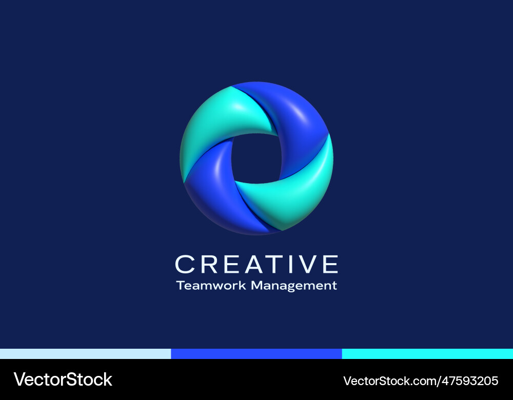 Inflated 3d loop circle abstract vector image