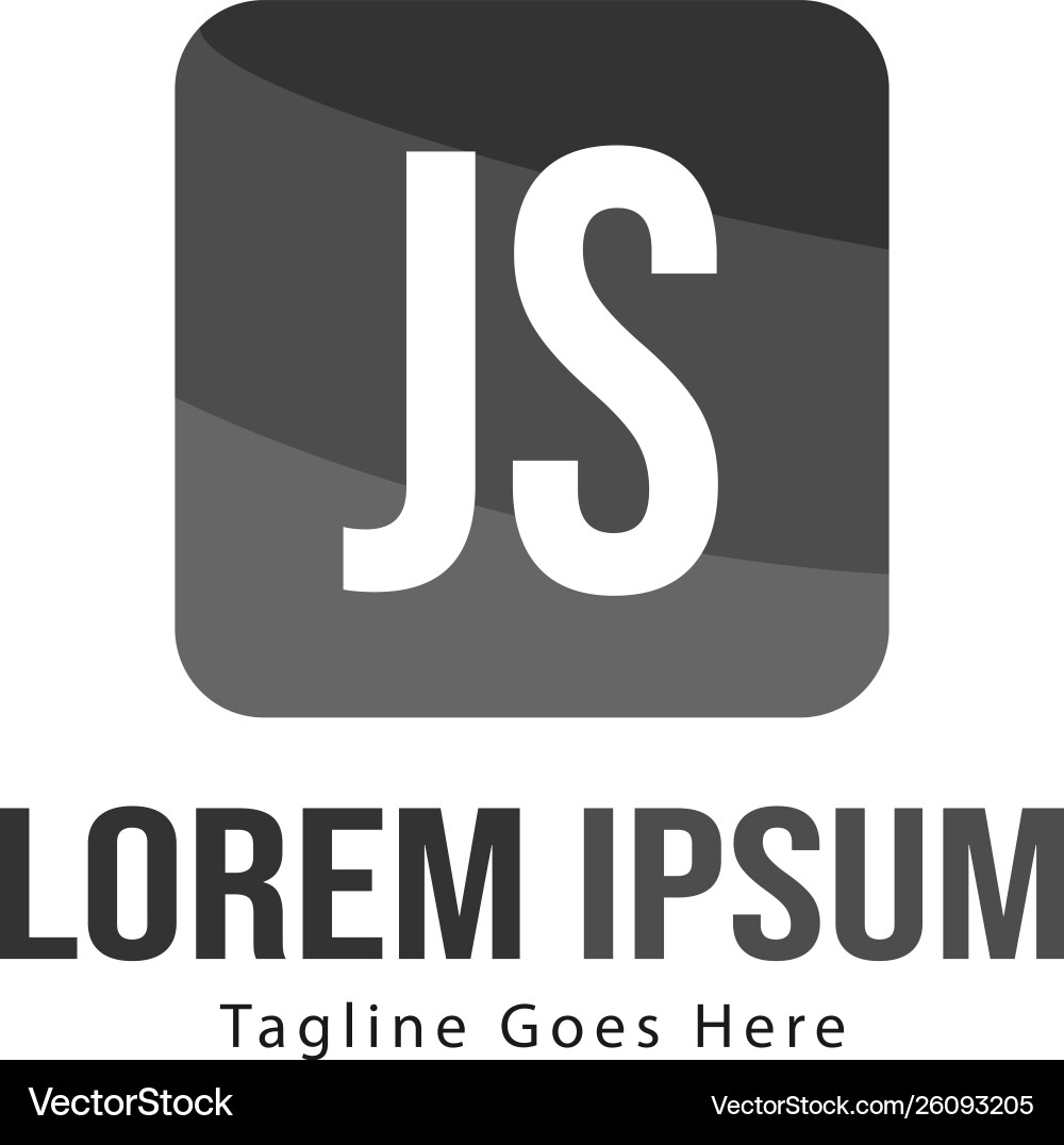 Initial js logo template with modern frame Initial js logo template with modern frame vector image