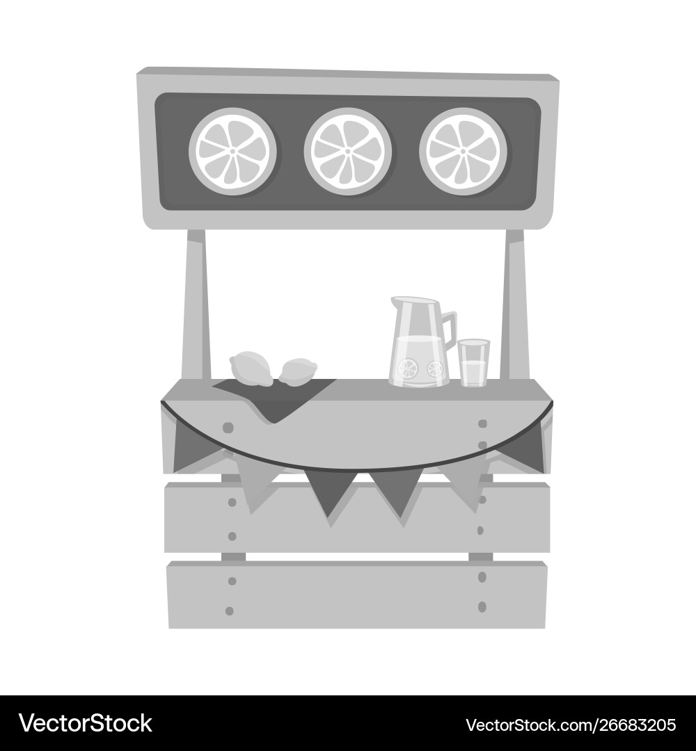 Isolated object cart and lemonade sign set vector image