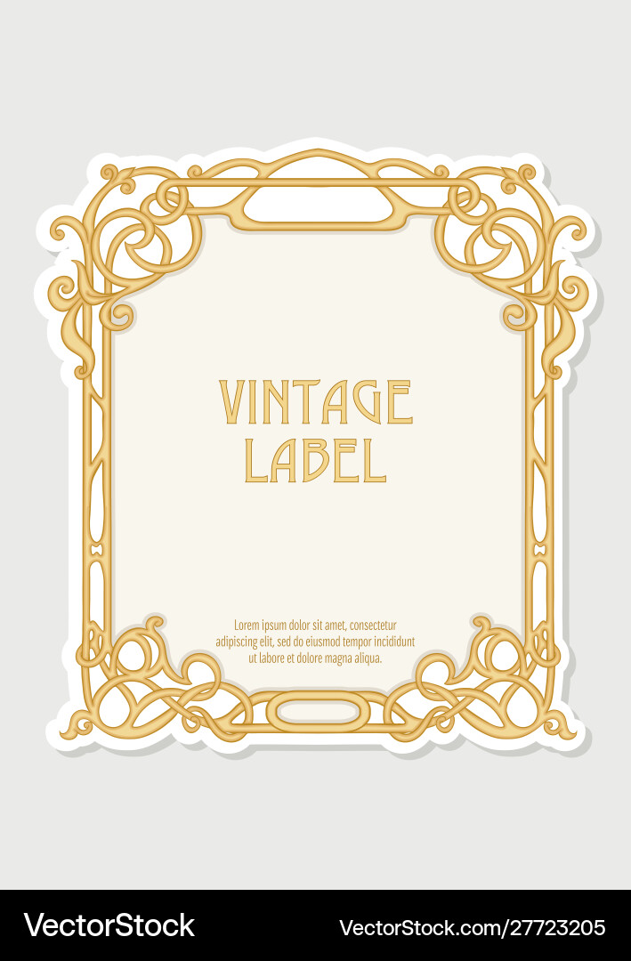 Label decorative frame border Vector Image
