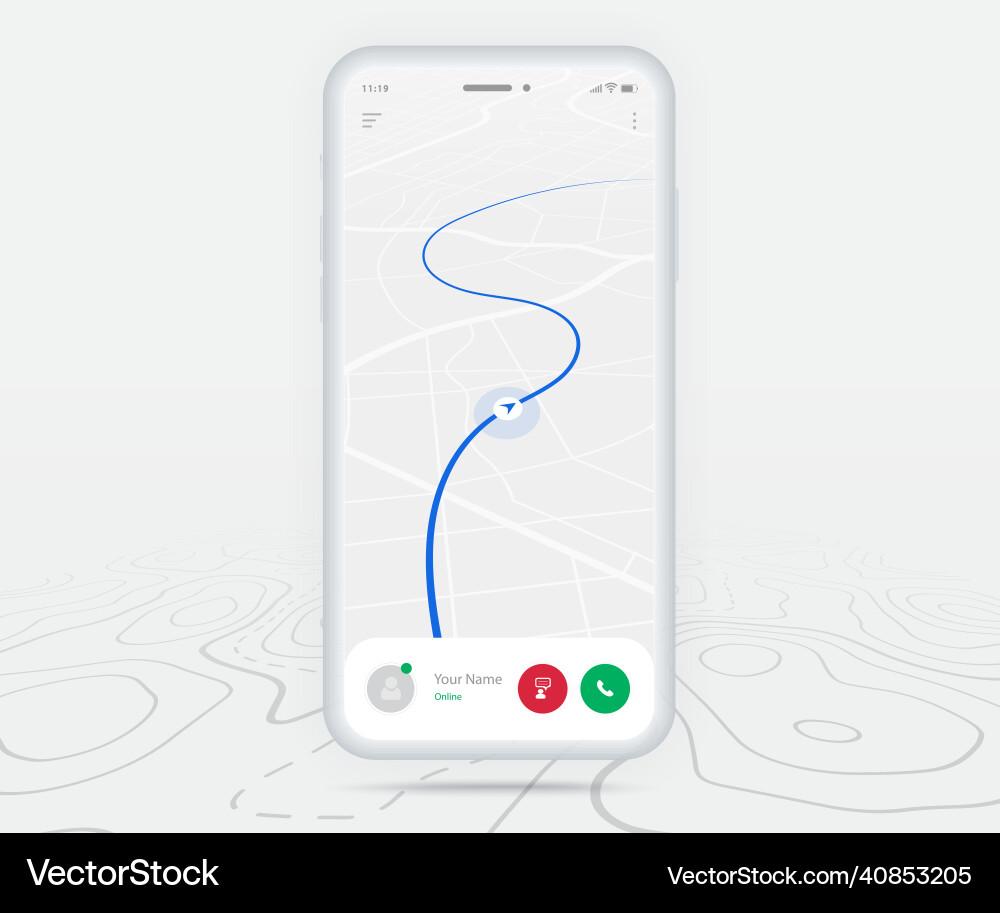 Map gps navigation ux ui concept smartphone Map gps navigation ux ui concept smartphone vector image
