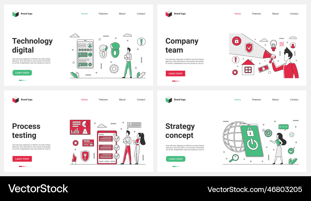 Mobile app testing process marketing campaign Vector Image