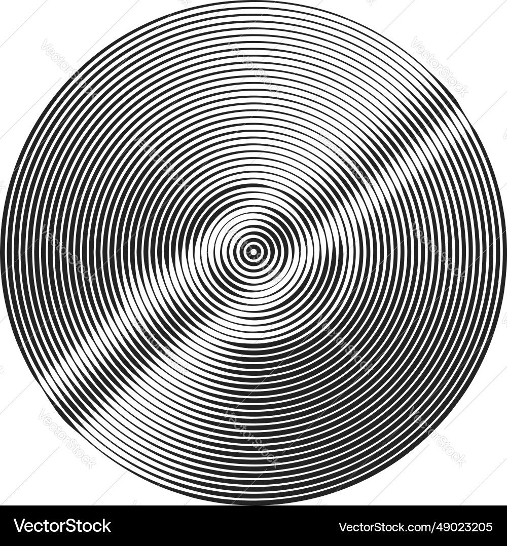 Monochrome concentric circles with different Monochrome concentric circles with different vector image