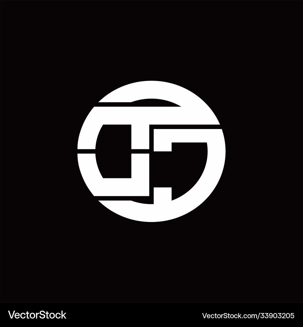 Oc logo monogram with rounded line swipe design Vector Image