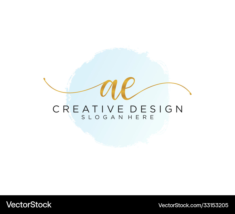 Original ae handschriftliches Logo mit Aquarell Original ae handschriftliches Logo mit Aquarell vektorbild
