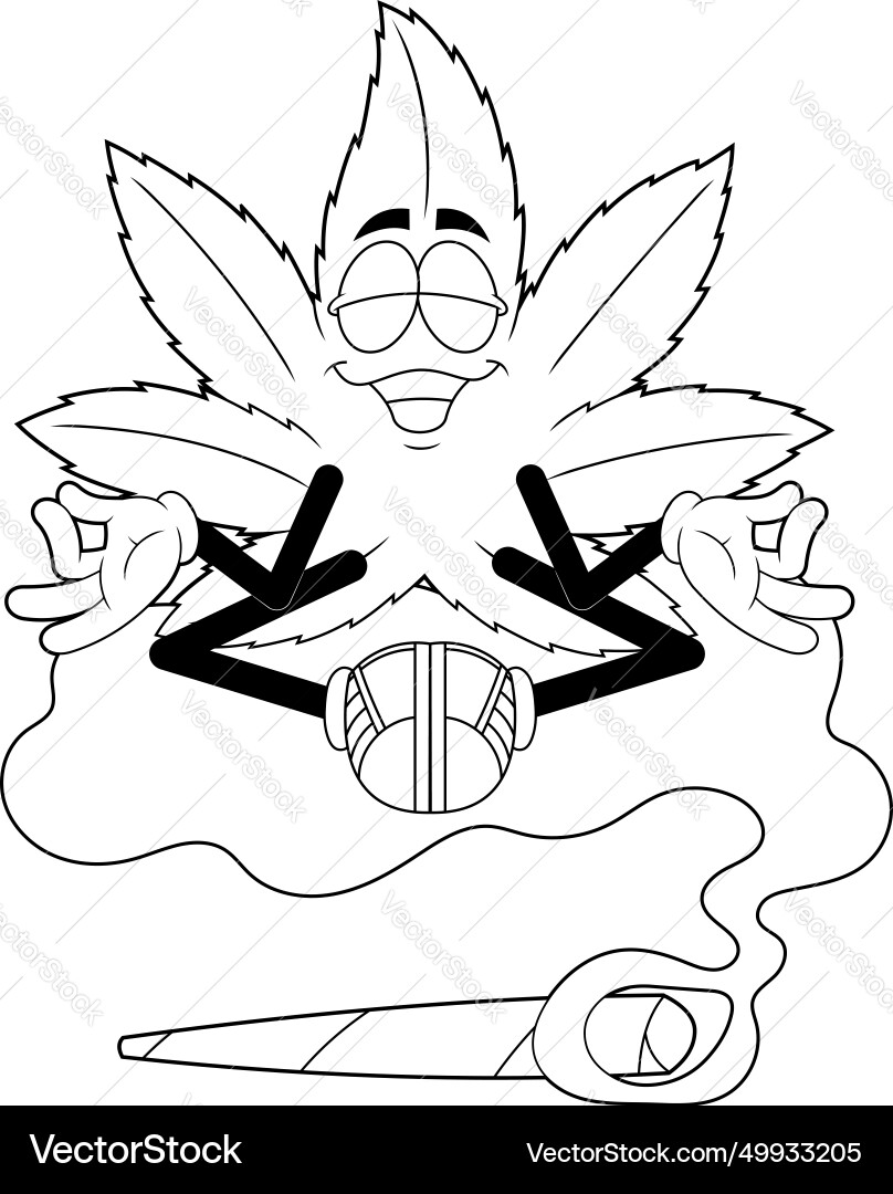 Outlined funny marijuana leaf Outlined funny marijuana leaf vector image