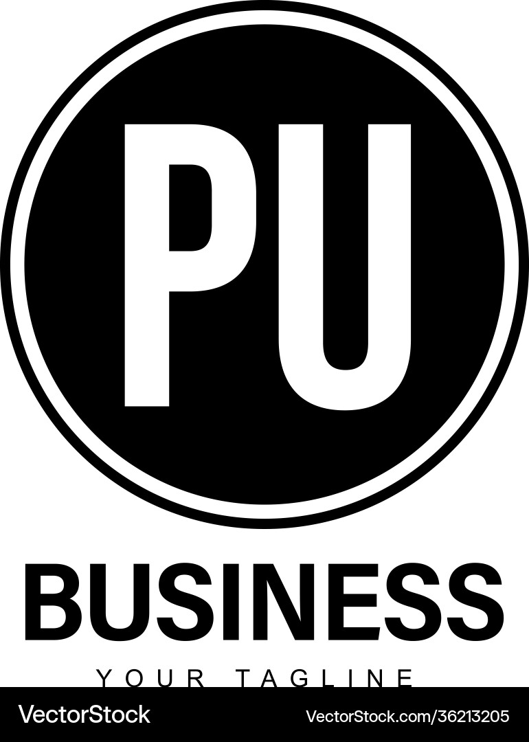 Pu initial a logo design with abstract style Vector Image