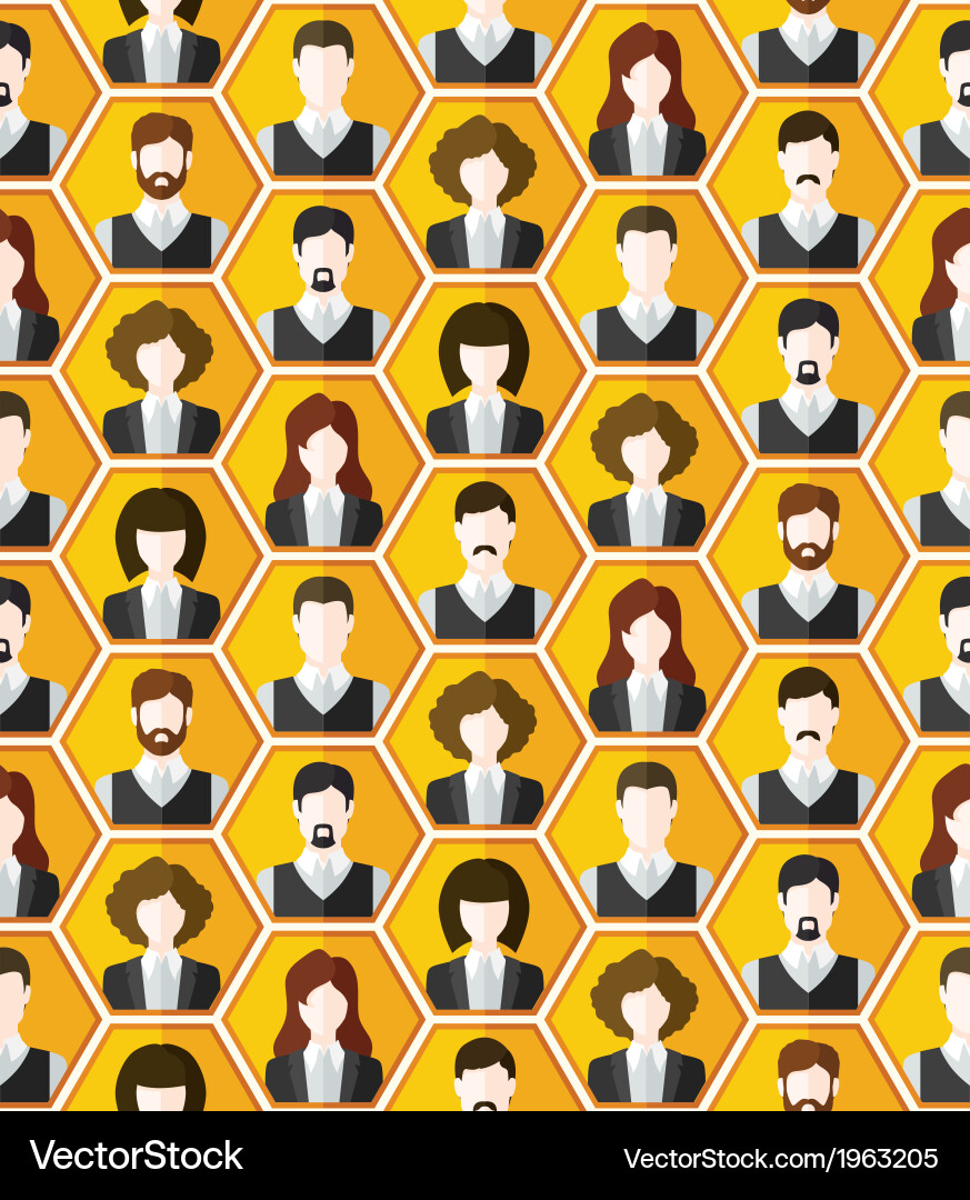Seamless avatar characters pattern background vector image