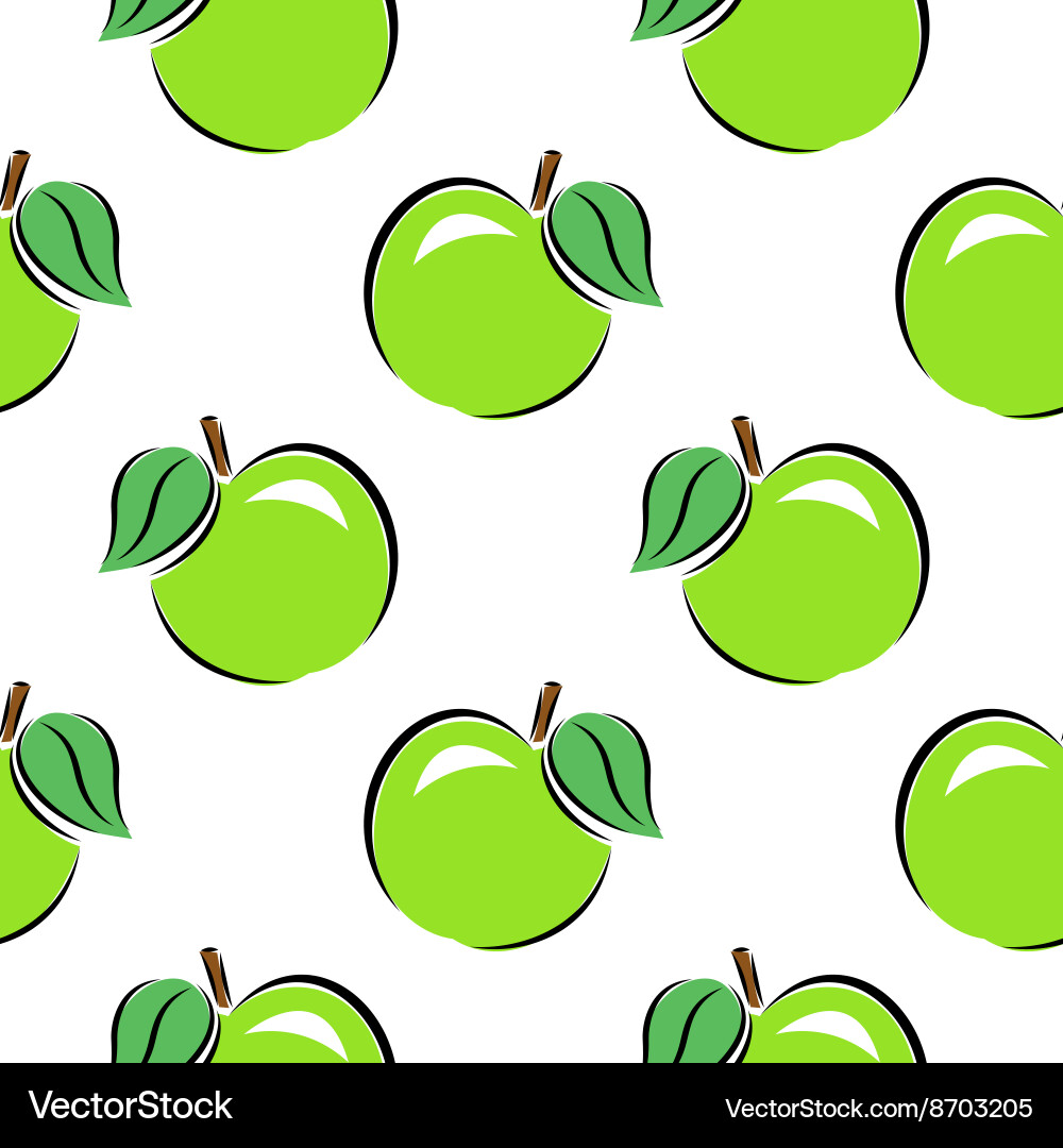 Seamless pattern apples on a white background vector image