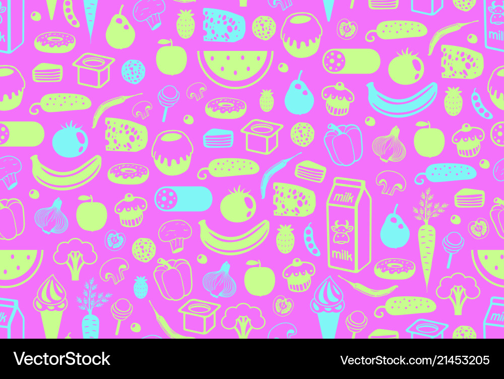 Seamless pattern with different food Seamless pattern with different food vector image