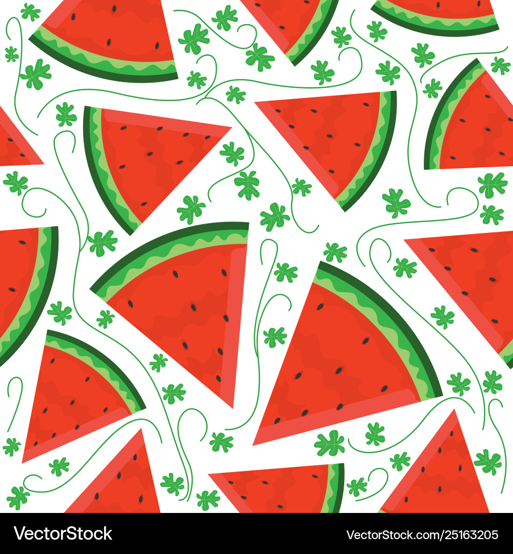 Seamless pattern with watermelon slices motif Seamless pattern with watermelon slices motif vector image