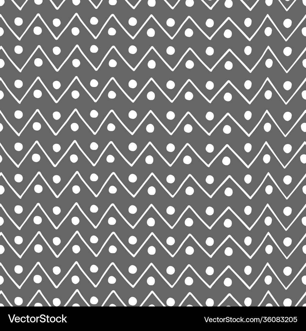 Seamless pattern with zig zag and circles Seamless pattern with zig zag and circles vector image