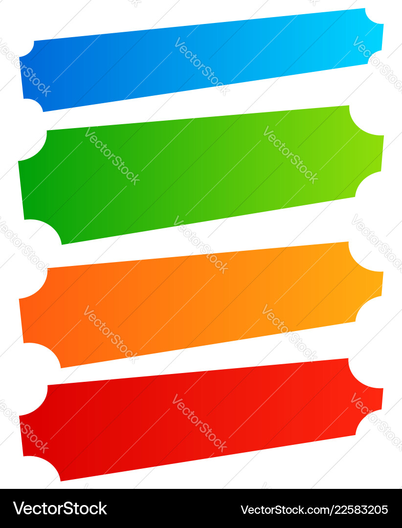 Set of simple banner button shapes colorful Vector Image