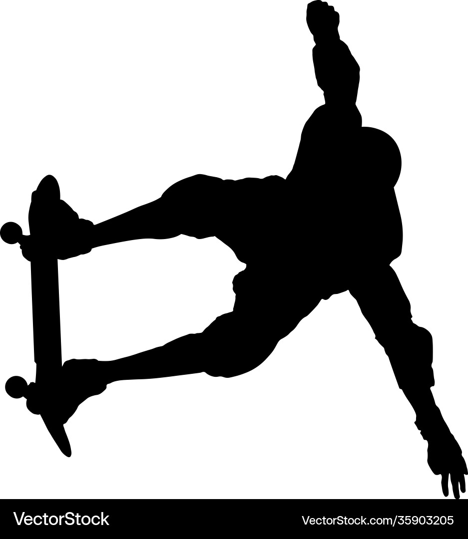 Skateboarder macht Tricks Silhouette Skateboarder macht Tricks Silhouette vektorbild
