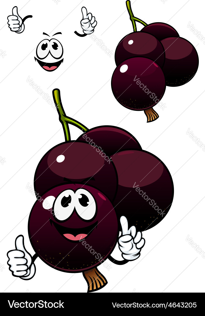 Smiling Currant Berry Character Vector Image