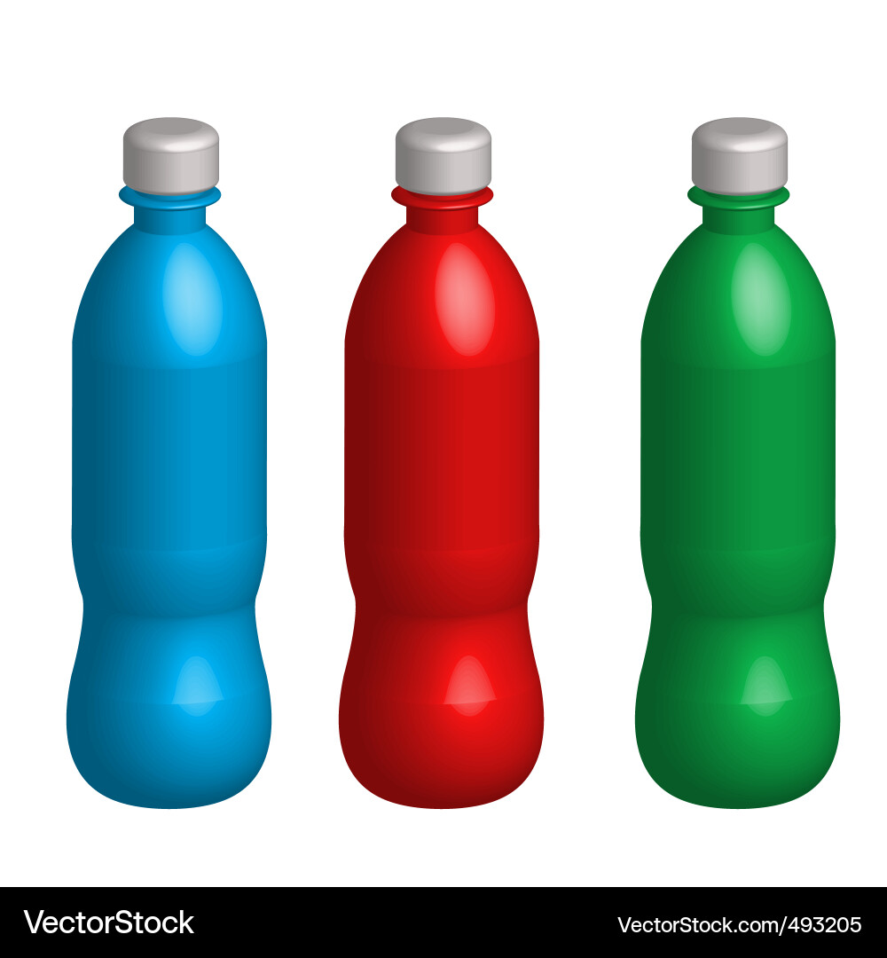 Three Empty Plastic Bottles Vector Image