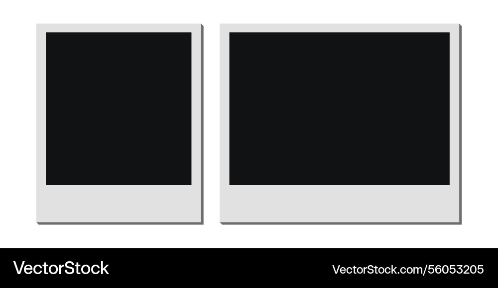 Two instant photo frame templates empty retro vector image
