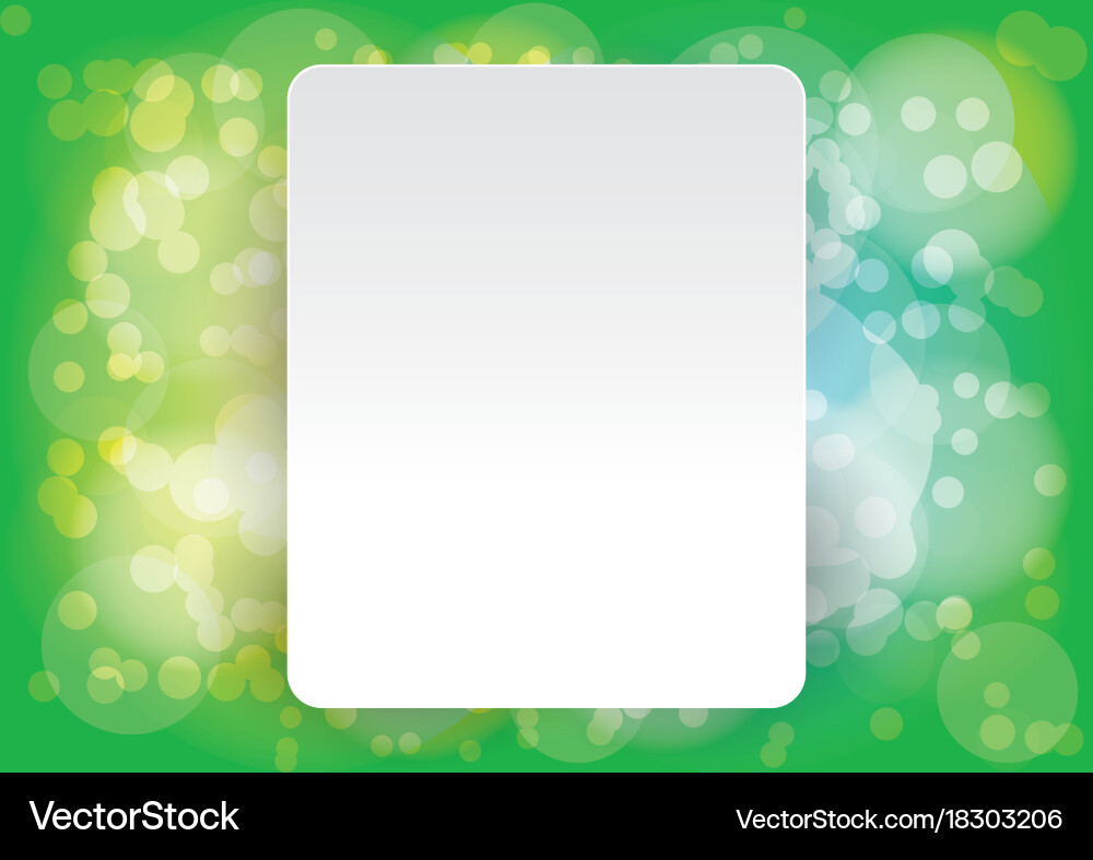 Abstract layout bokeh green background vector image