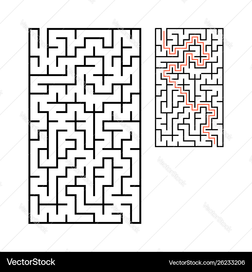 Abstract rectangular maze game for kids puzzle Abstract rectangular maze game for kids puzzle Vector Image