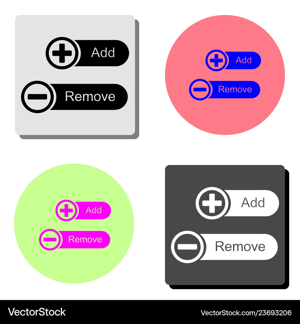 Add and remove flat icon Add and remove flat icon vector image