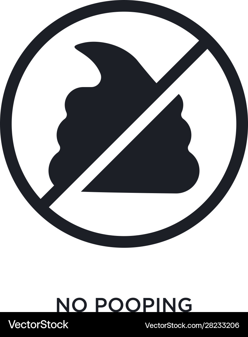 Black no pooping isolated icon simple element vector image