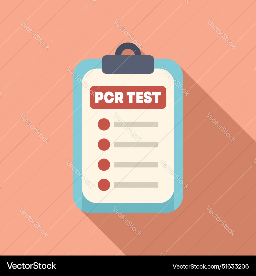Clipboard showing pcr test result with checkboxes Clipboard showing pcr test result with checkboxes vector image