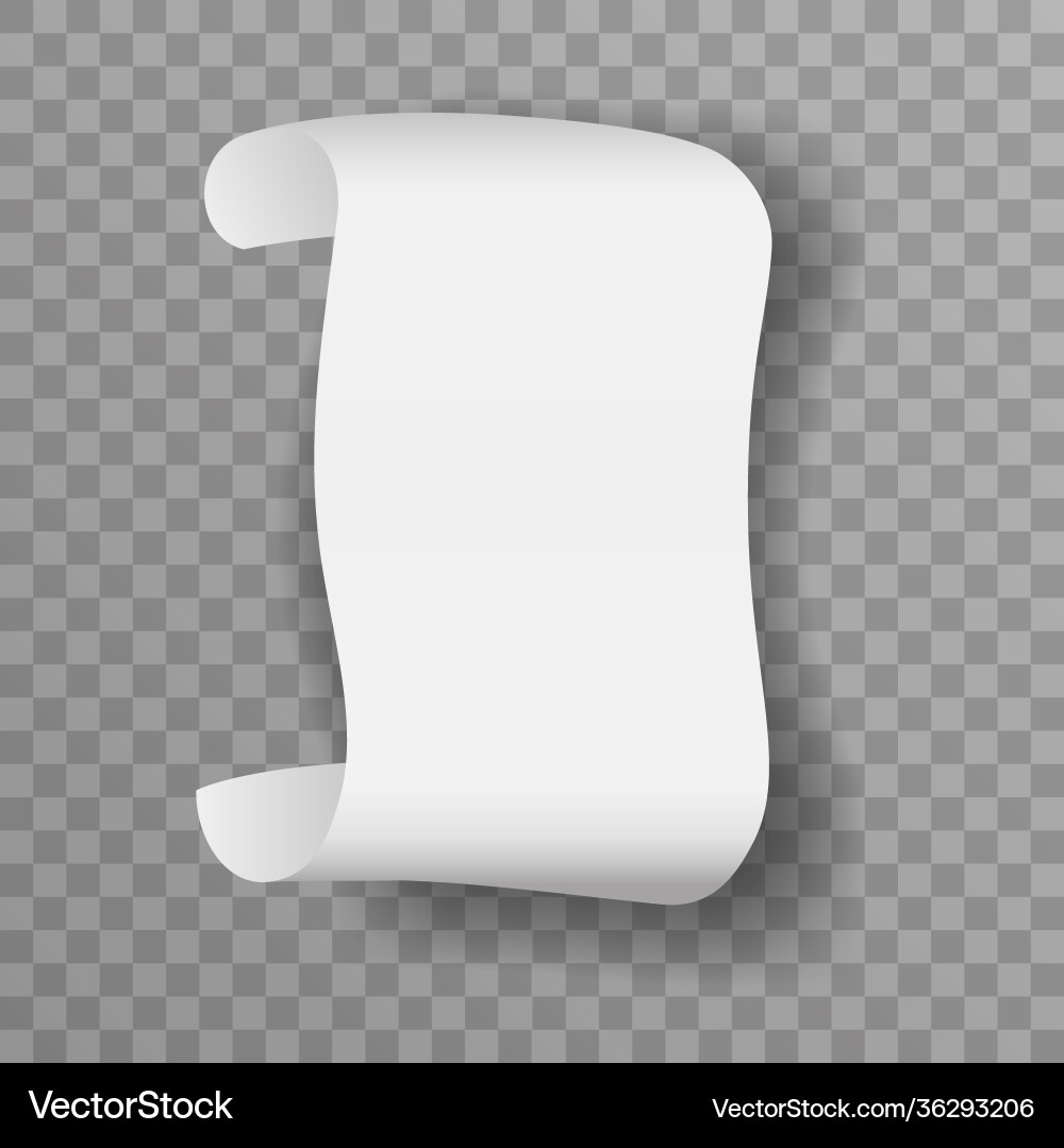 Curl scroll blank twisted paper transparent Curl scroll blank twisted paper transparent vector image
