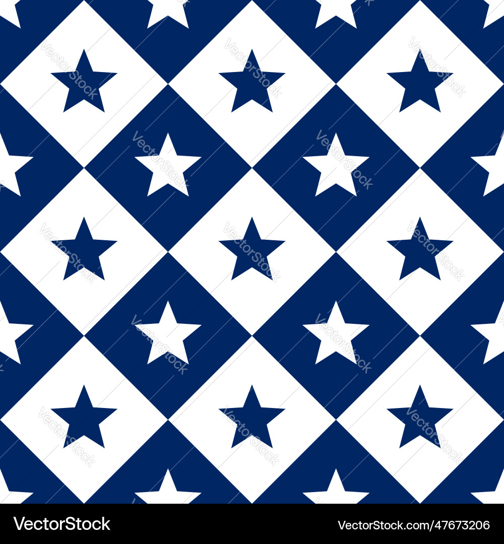 Diagonal stars and squares seamless pattern Diagonal stars and squares seamless pattern Vector Image