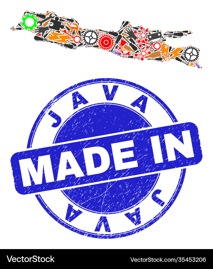 Engineering collage java island map and made Engineering collage java island map and made vector image