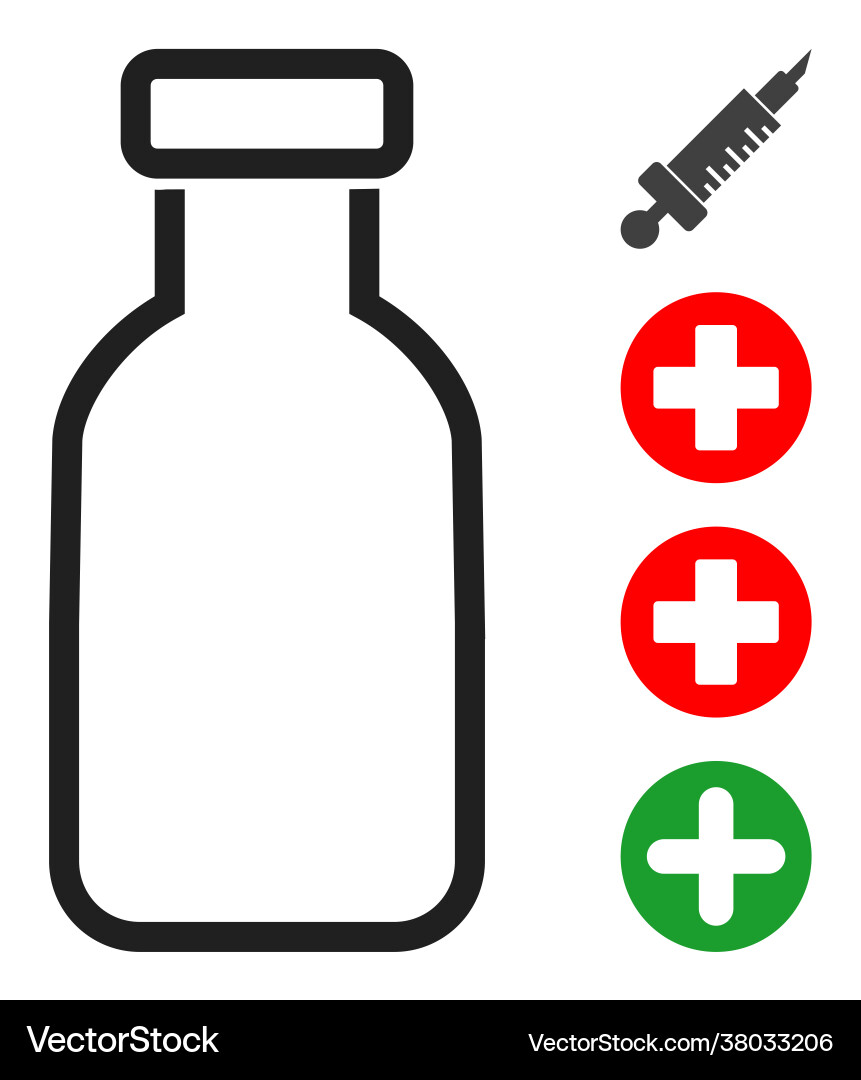 Flat empty vial icon image Vector Image