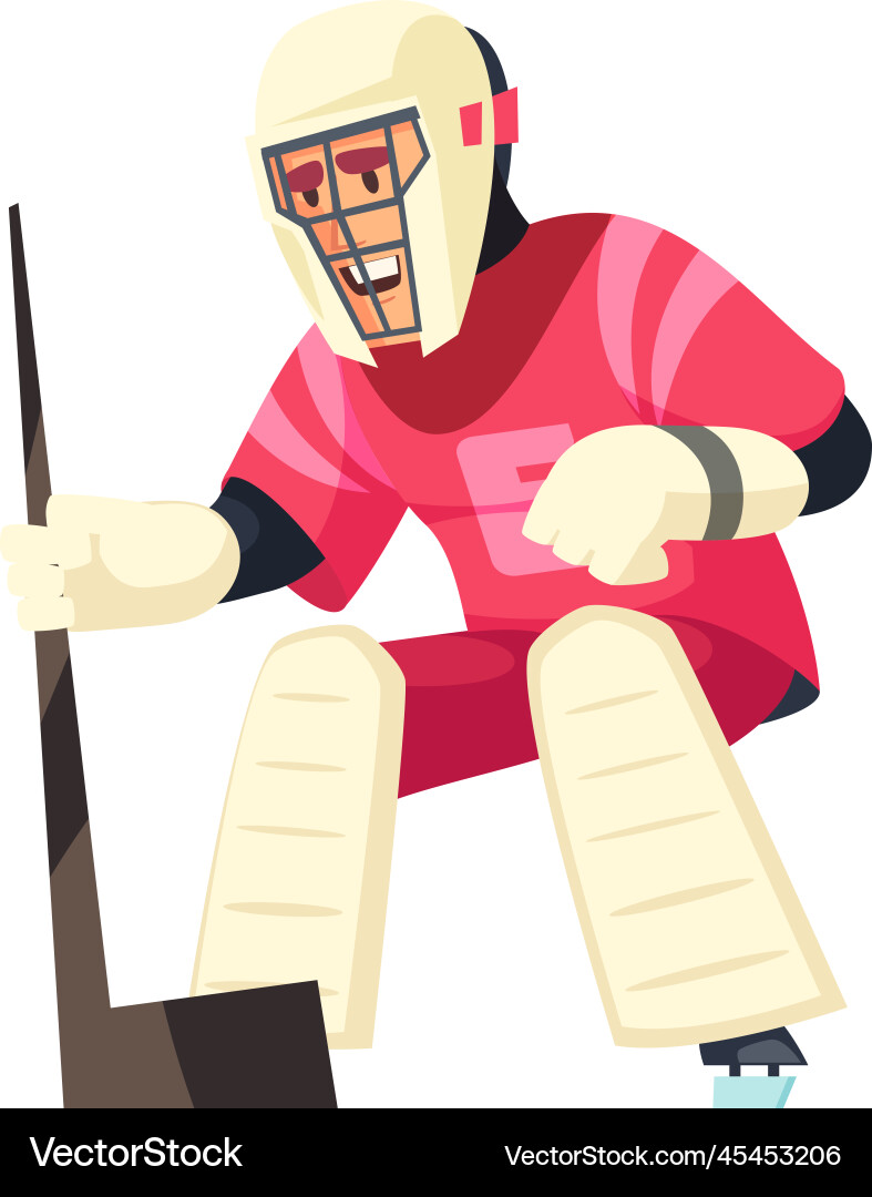 Hockey Goalkeeper in Action – Royalty-Free Vector | VectorStock, image size:787x1080