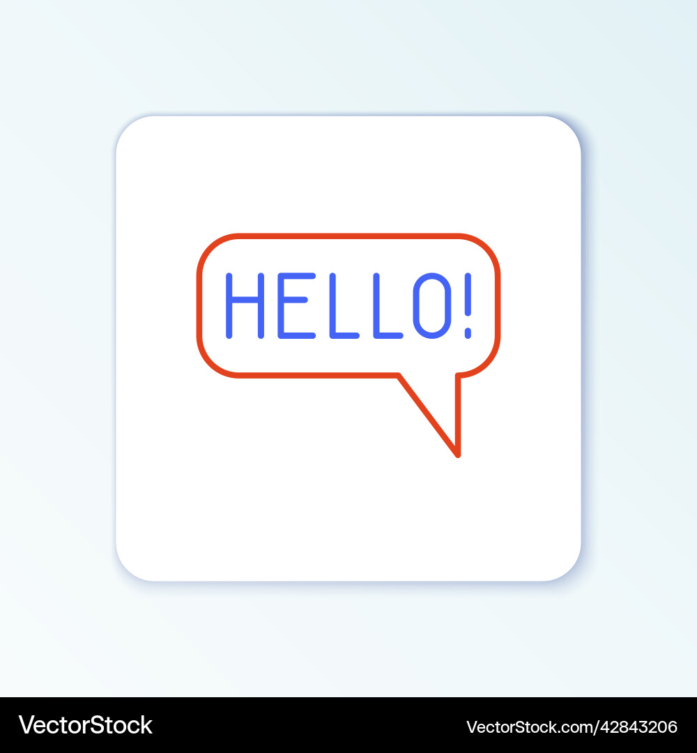 Line hello in different languages icon isolated Vector Image