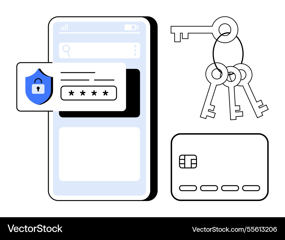 Mobile security concept with smartphone interface Mobile security concept with smartphone interface vector image