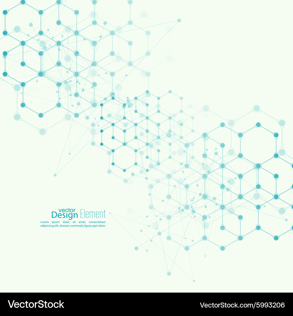Molecular Network Abstract Background Vector Image