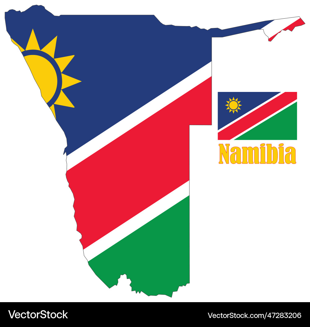 Namibia map and flag Vector Image