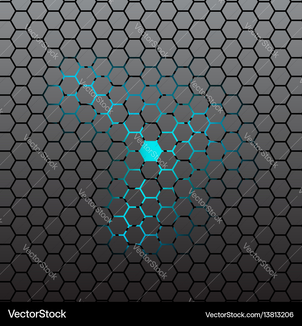 Neon Hexagonal Tile Background vector image