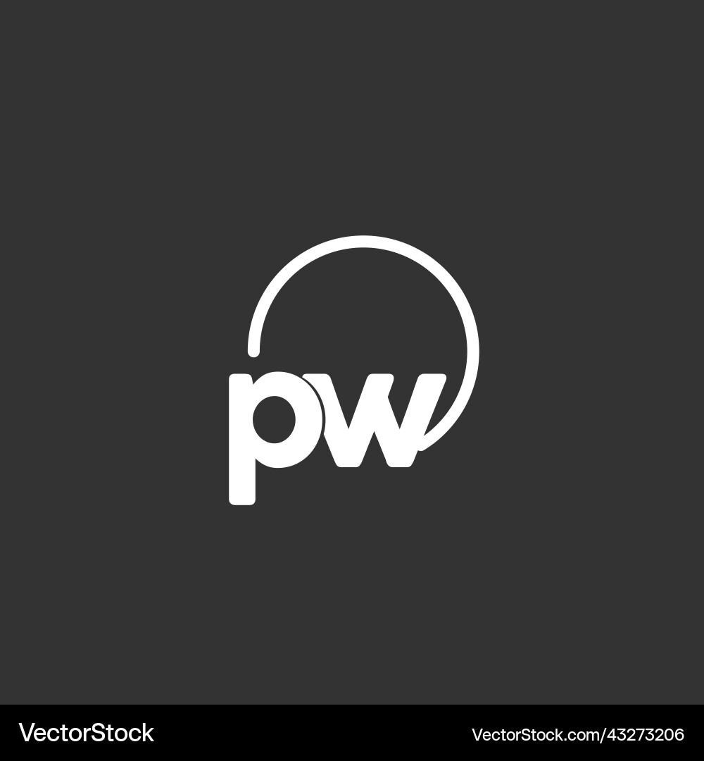 Pw initial logo with rounded circle Pw initial logo with rounded circle Vector Image