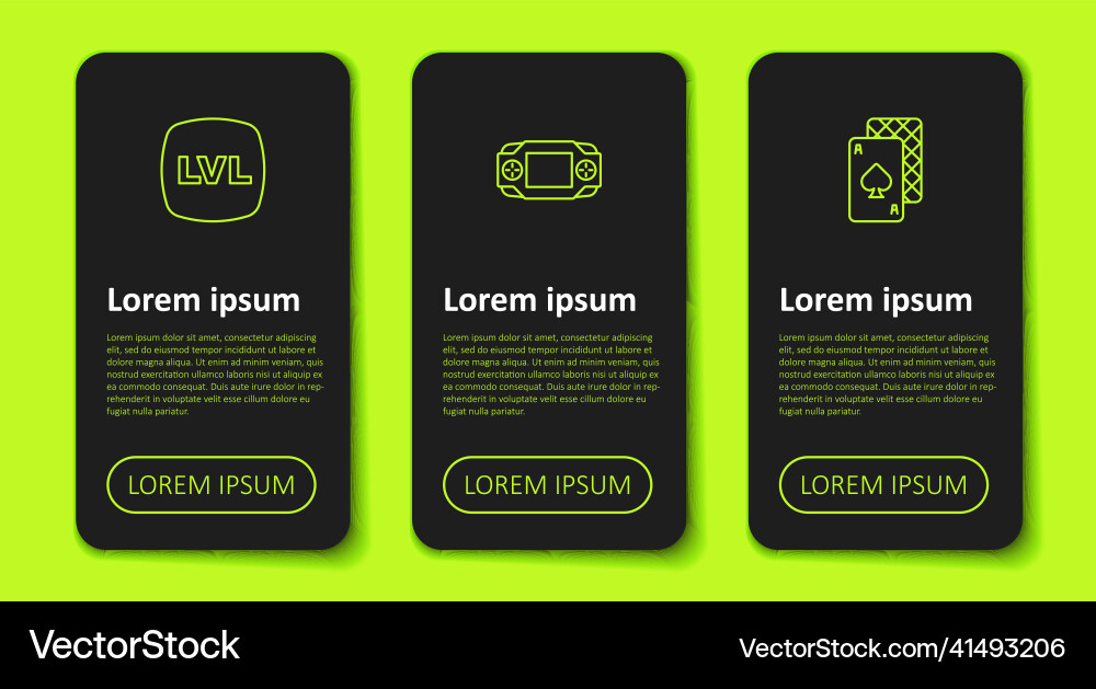 Set line level game portable video console Set line level game portable video console vector image