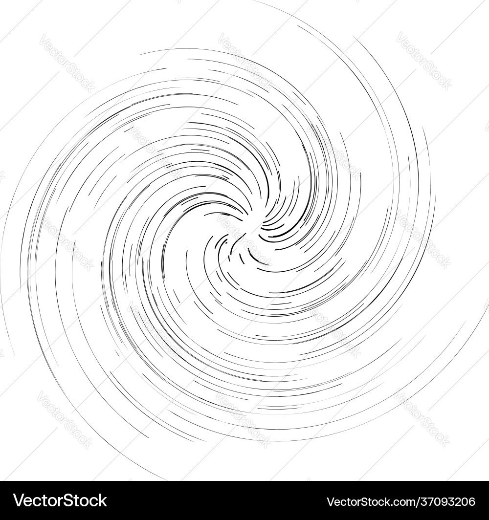 Spiral swirl twirl design element rotating radial Spiral swirl twirl design element rotating radial Vector Image