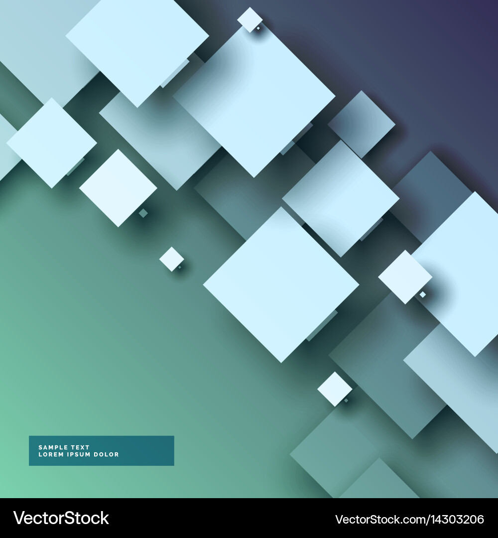 Stylish 3d abstract background with squares Vector Image