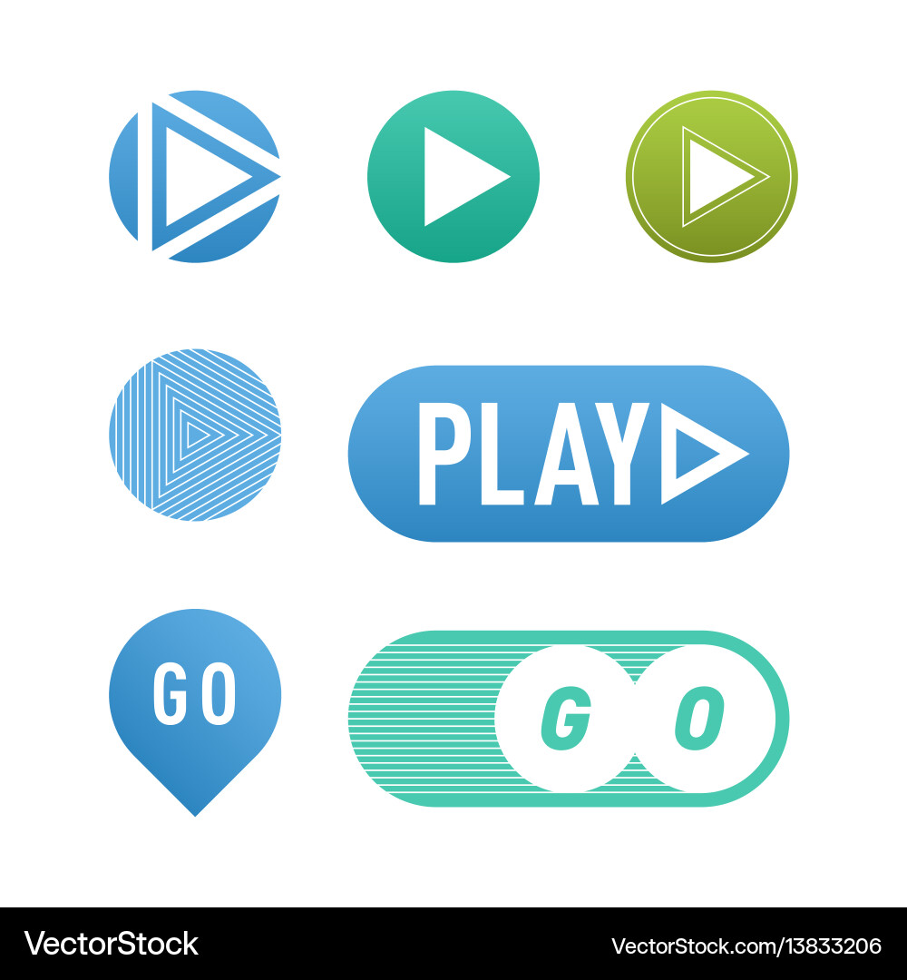 Ui interface button play media internet isolated Ui interface button play media internet isolated vector image