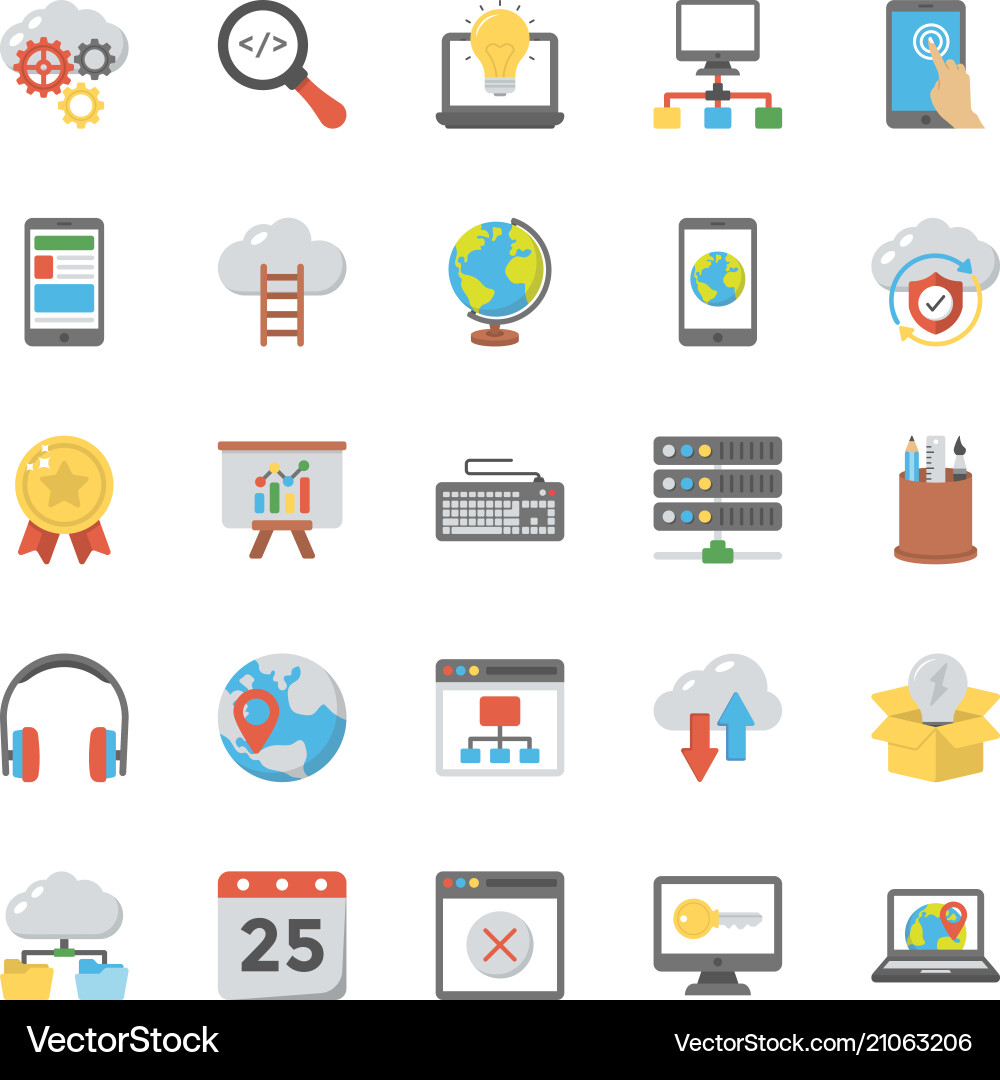 Web Icons - Flat Set vector image