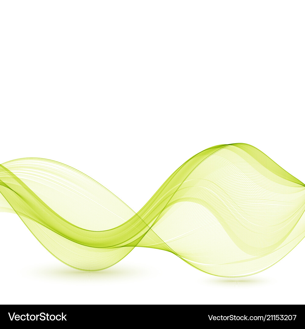Abstract Green Smoke Waves Vector Image