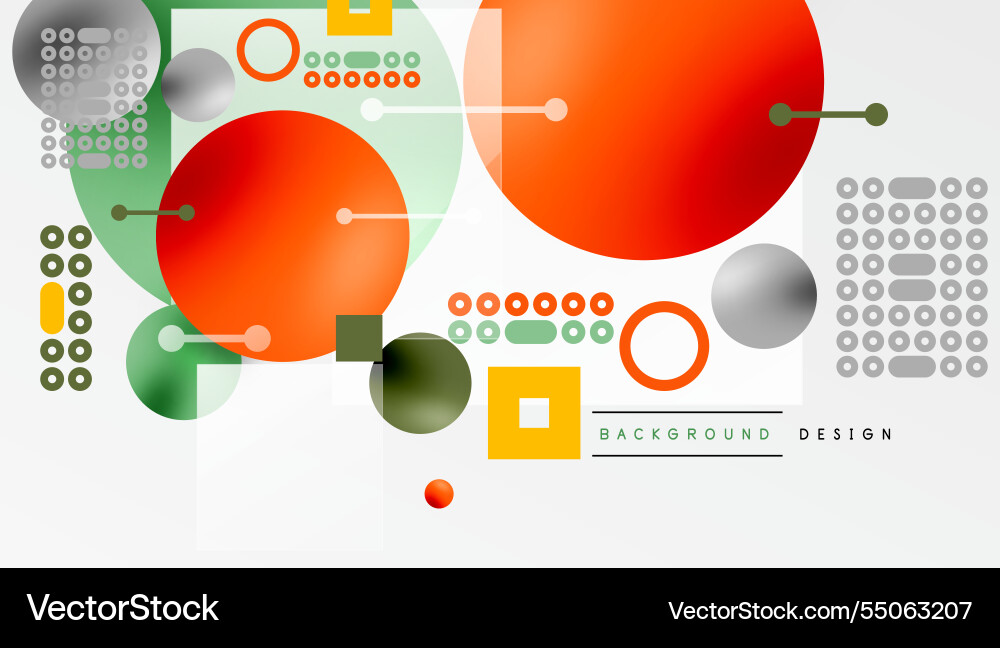 Circles and elements geometric abstract background Vector Image