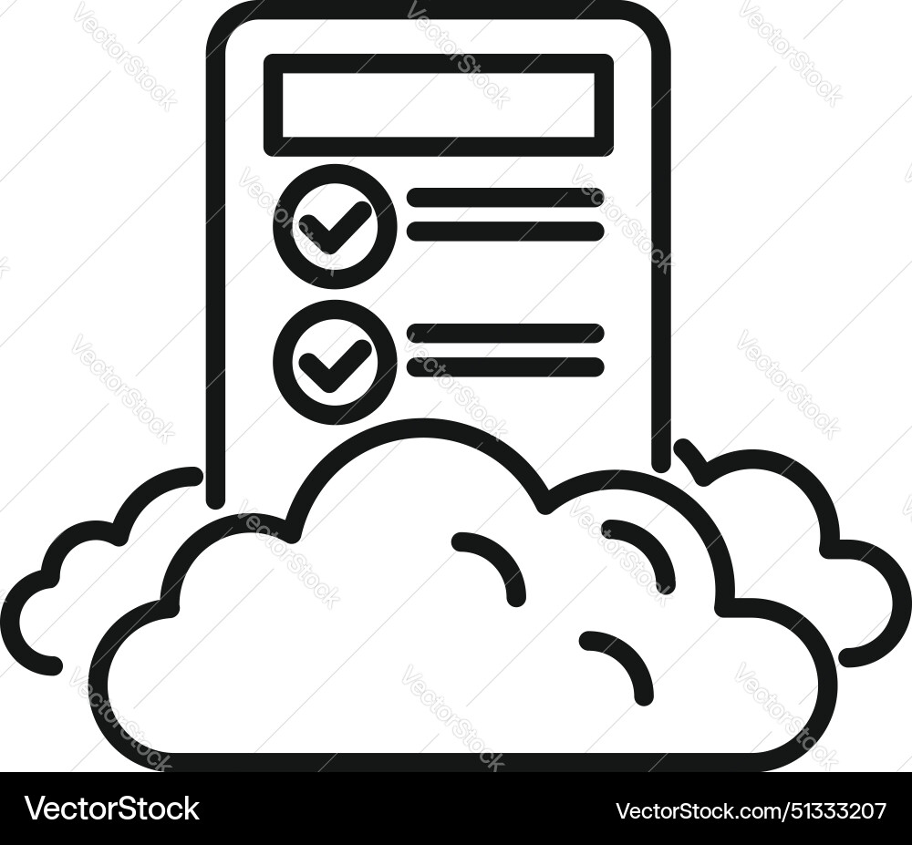 Cloud computing checklist line icon Cloud computing checklist line icon vector image