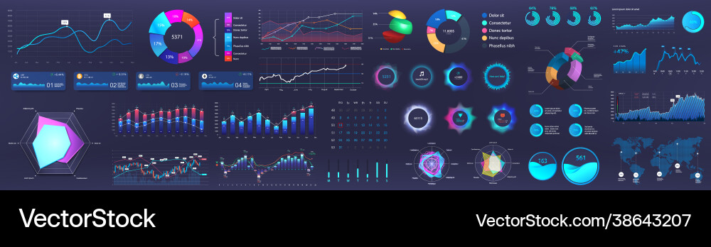Dashboard Charts & Analytics vector image