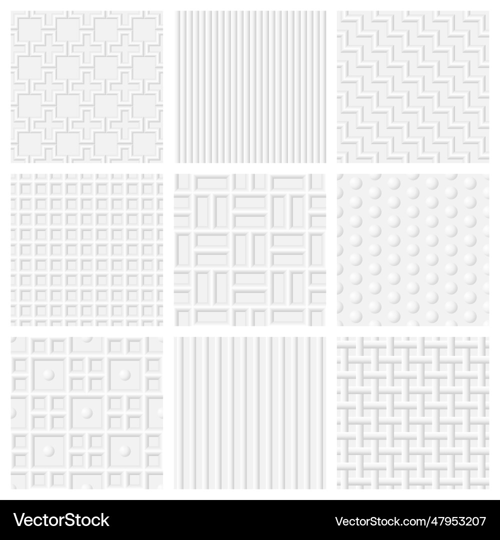 Embossed surface seamless patterns Vector Image